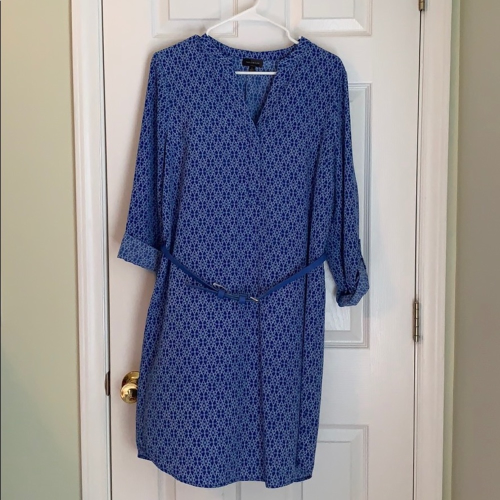 Blue long sleeve shirt dress from The Limited